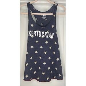 Alternative Earth Kentuckian Star Print Racerback Tank Top Navy Blue Large